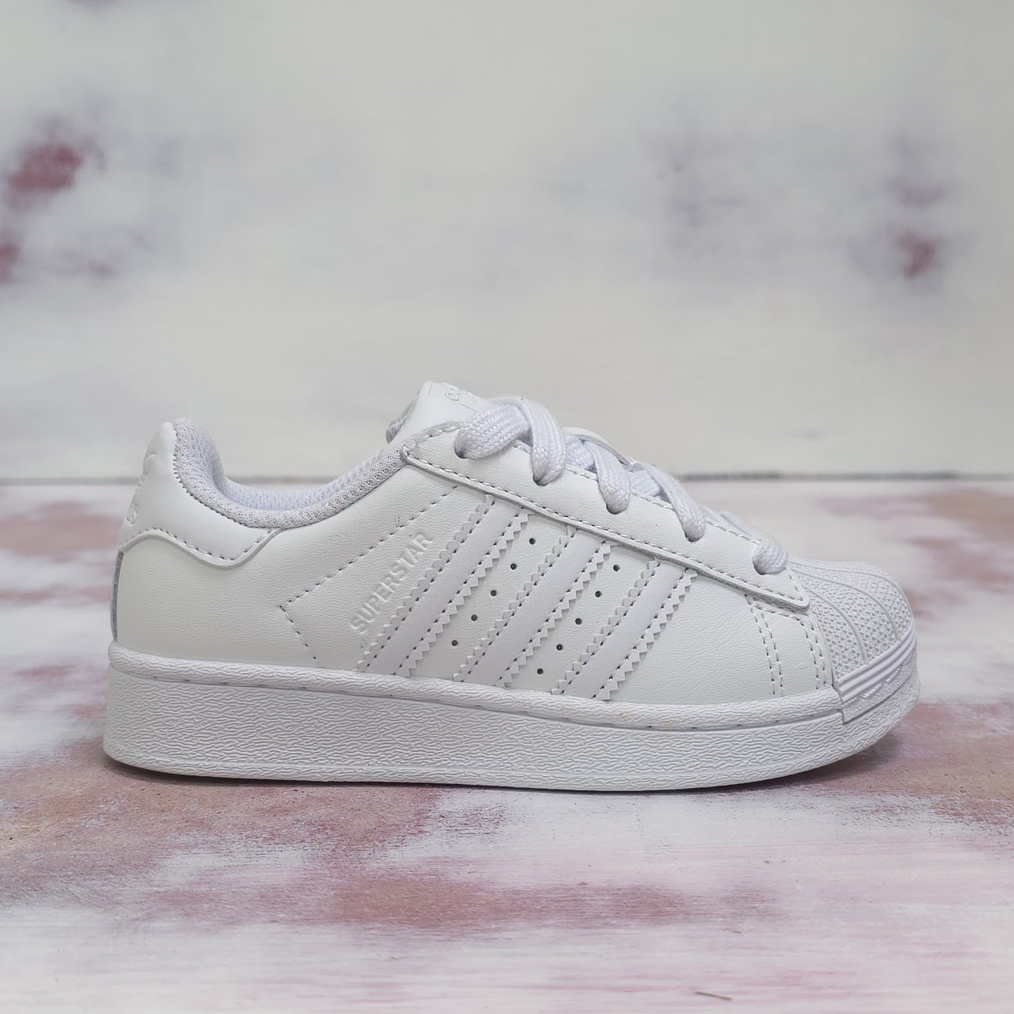 ADDS CONCHA SUPERSTAR ALL WHITE KIDS