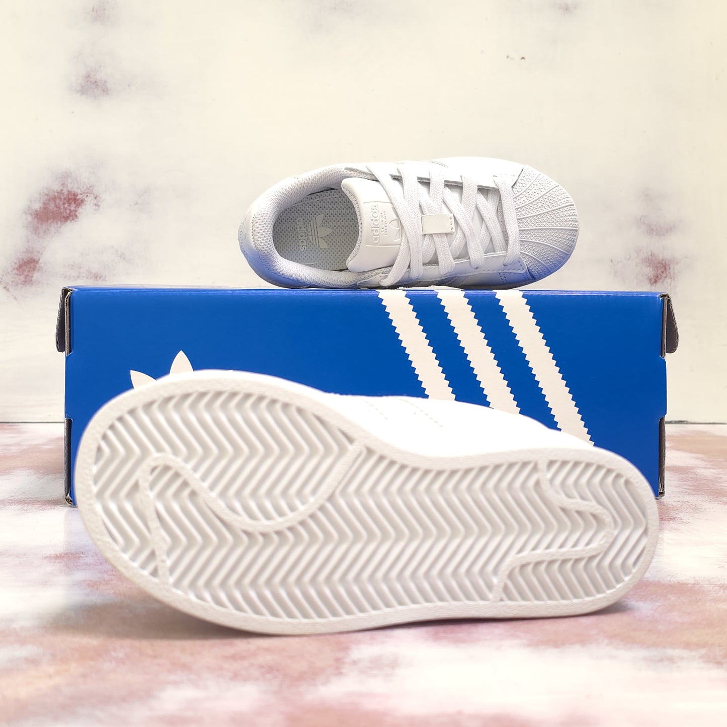 ADDS CONCHA SUPERSTAR ALL WHITE KIDS