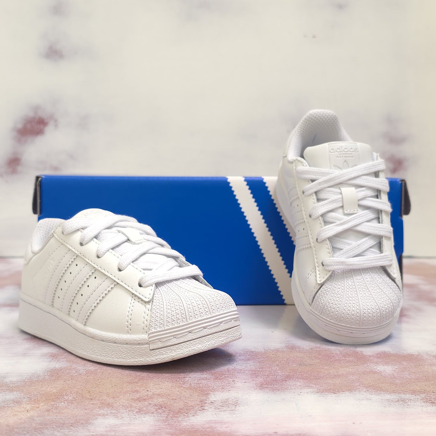 ADDS CONCHA SUPERSTAR ALL WHITE KIDS