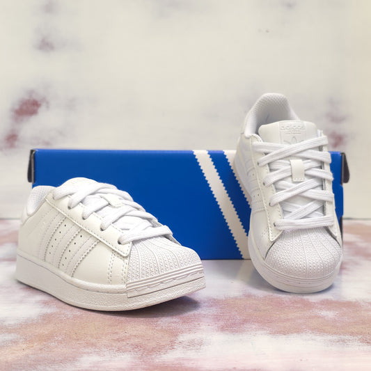 ADDS CONCHA SUPERSTAR ALL WHITE KIDS