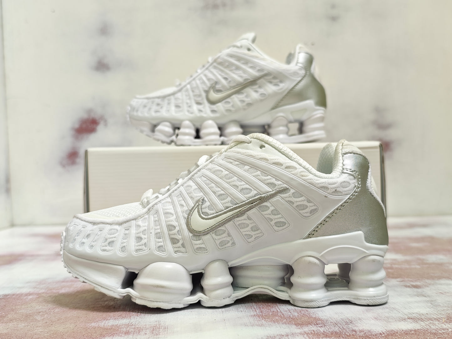 NKE SHOX TL ALL WHITE