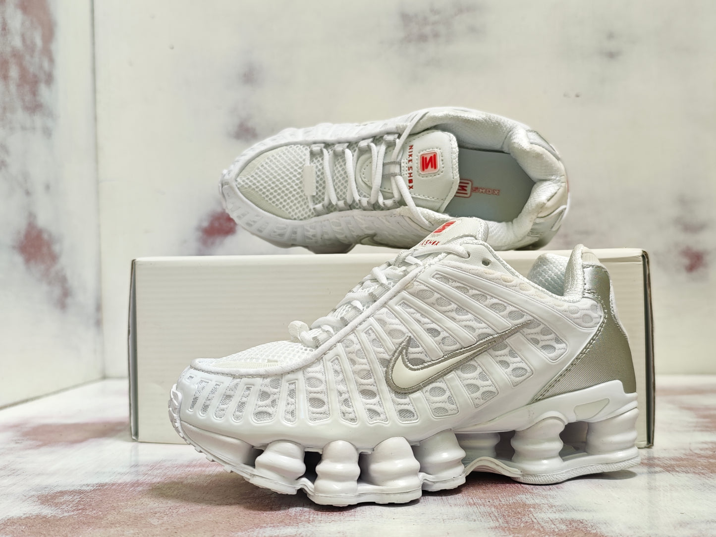 NKE SHOX TL ALL WHITE